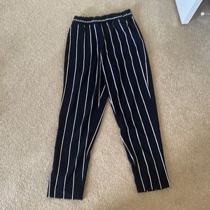 H&M Navy and White Striped Pants